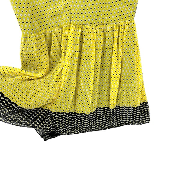 ANNA SUI Romper Lined Chiffon Playsuit Yellow Black - Picture 5 of 8